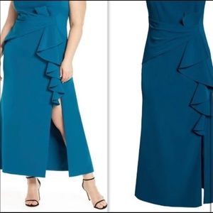 NWT Eliza J Cascading-Ruffle Gown size 16W